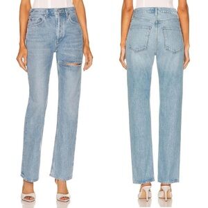 Agolde 'Lana' Blue Straight Fit Denim Jeans Size 27